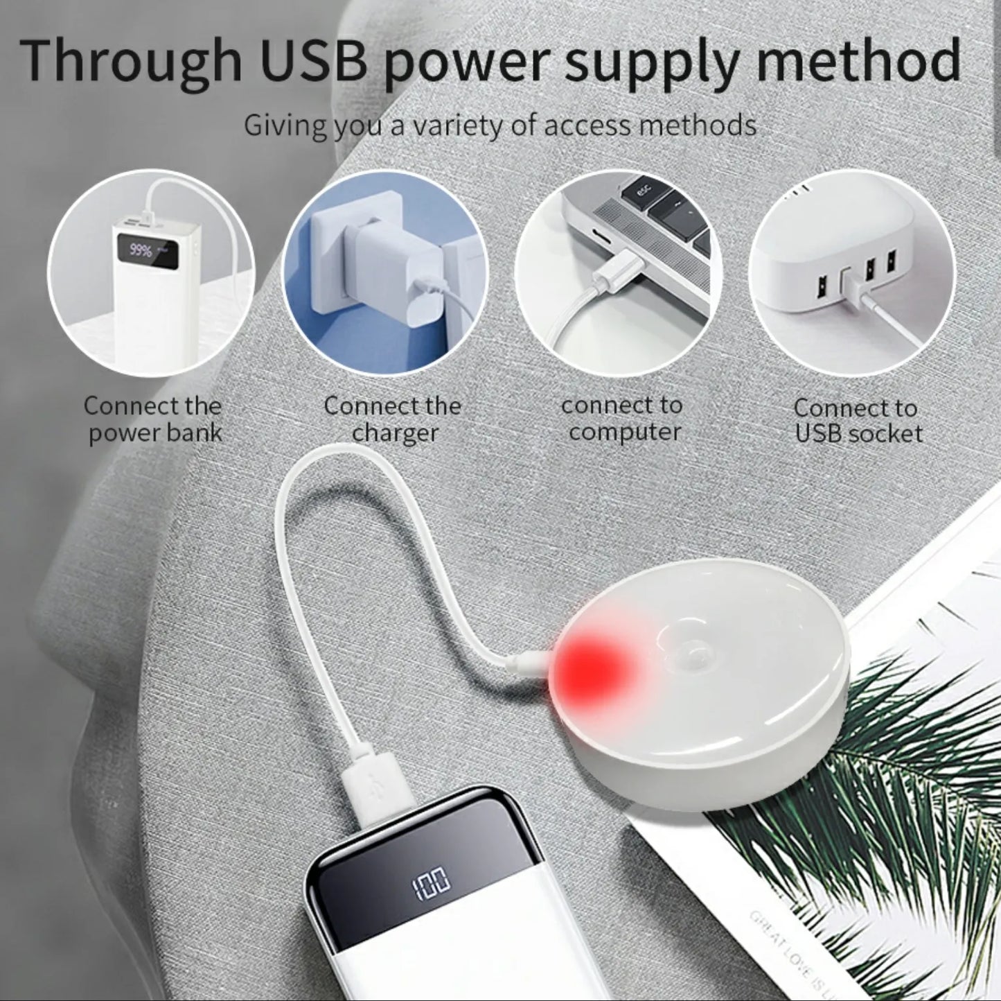 Round Rechargeable Motion Sensor Light