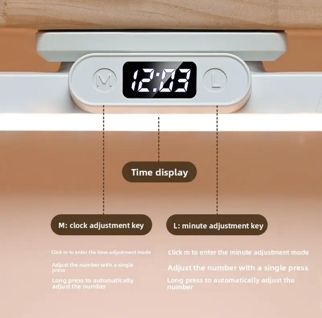 Motion Sensor LED Light with Digital Clock