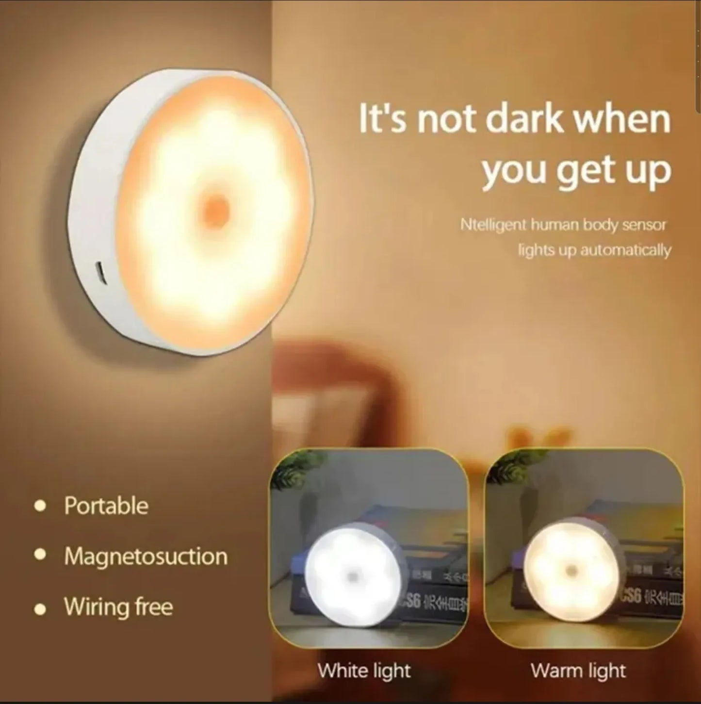 Round Rechargeable Motion Sensor Light
